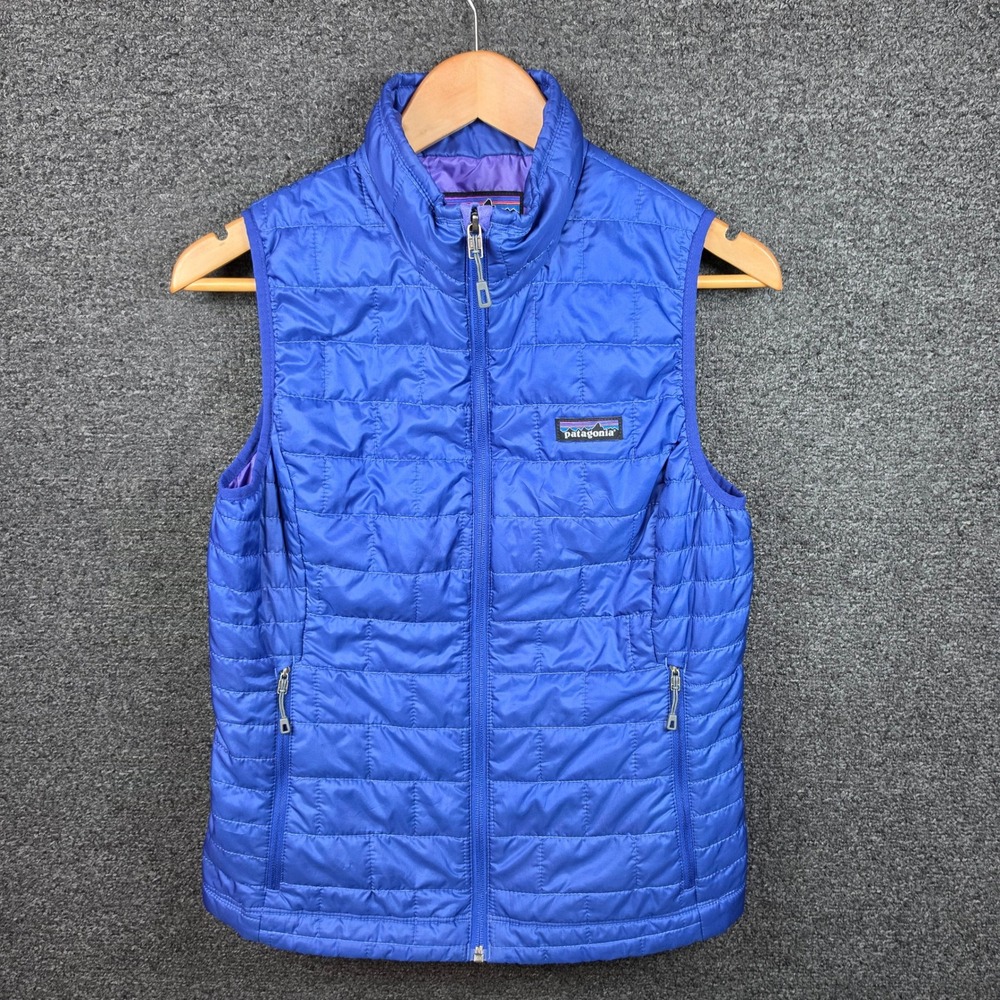 Patagonia Nano Puff Vest Blue Womens Small Quilted Insulated 84246 Outdoors Hike